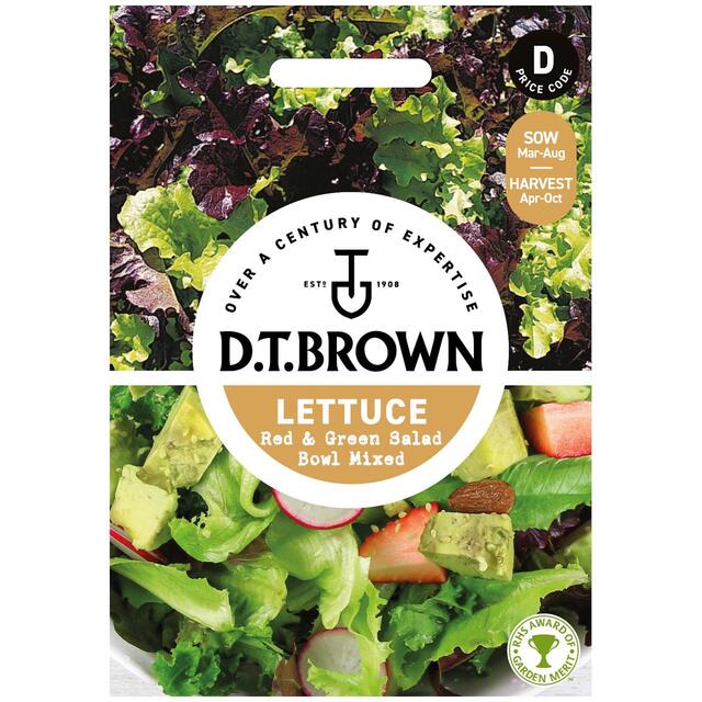 Mr Fothergills Seeds - D.T. Brown Lettuce Red & Green Salad Bowl Mixed