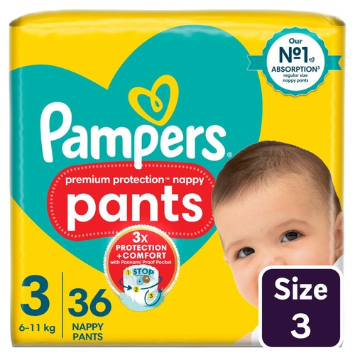 Pampers New Baby Nappy Pants Size 3 Essential