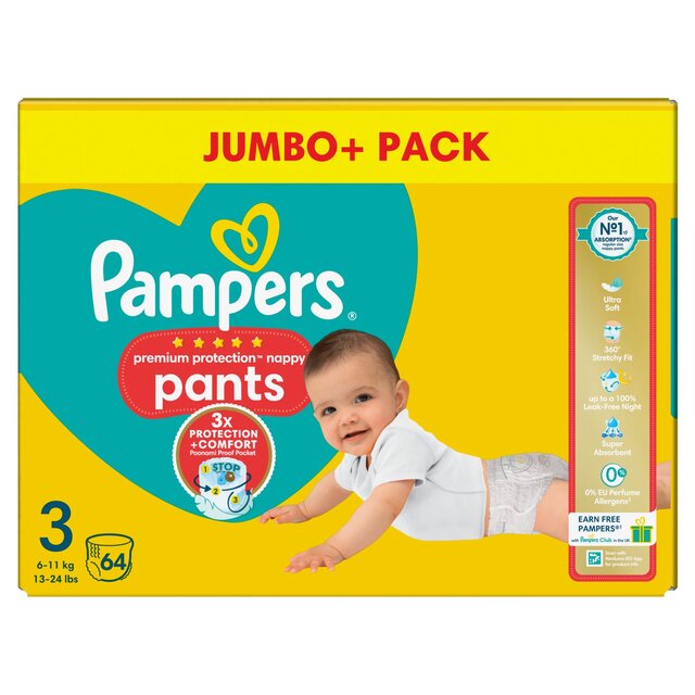 Pampers New Baby Nappy Pants Size 3 Jumbo thumbnail 9