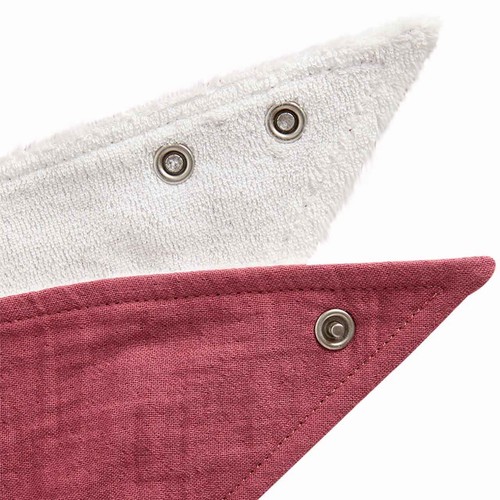 M&S Girls 5pk Pure Cotton Dribble Bibs, One Size, Peach Mix thumbnail 2