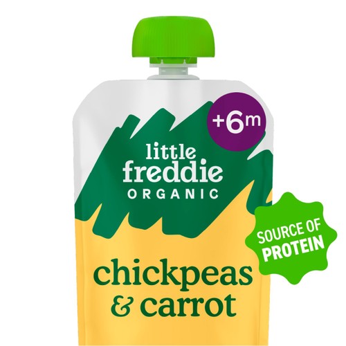 Little Freddie Organic Chickpea & Carrot Baby Food Pouch 6+ Months thumbnail 2