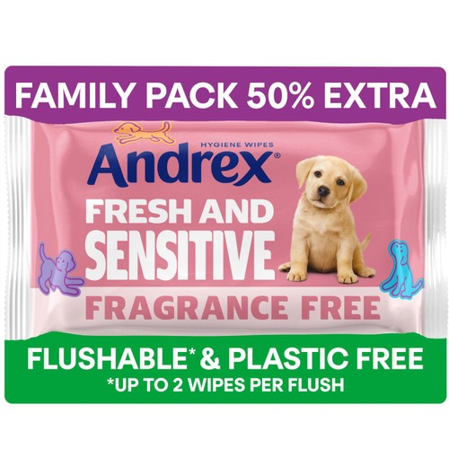 Andrex Fresh and Sensitive Flushable Hygiene Wipes Mega Pack
