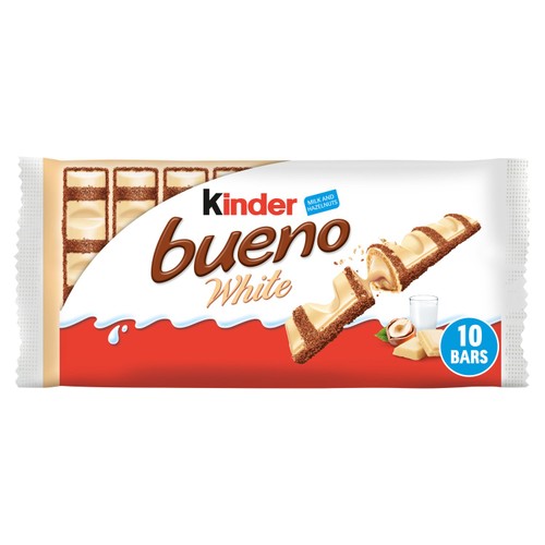 Kinder Bueno White Chocolate & Hazelnut Bars Multipack, 5 x 39g