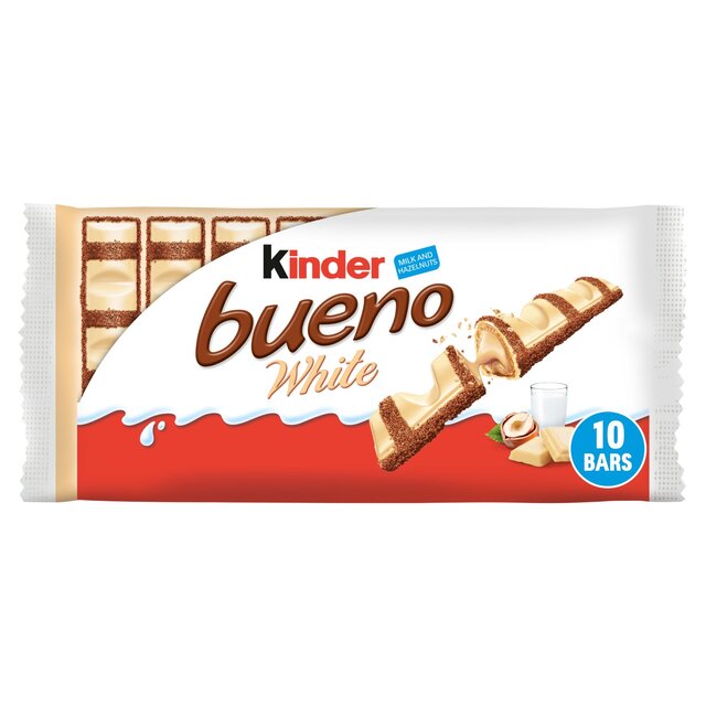 Kinder Bueno White Chocolate & Hazelnut Bars Multipack, 5 x 39g