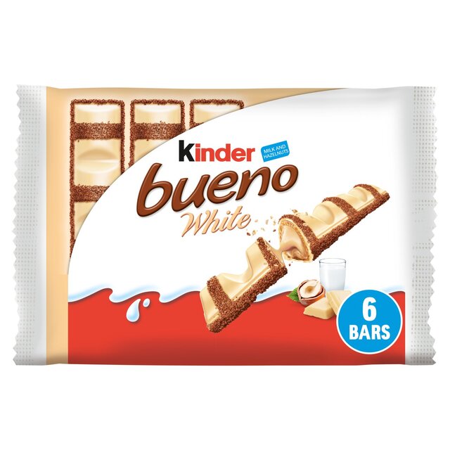 Kinder Bueno White Chocolate & Hazelnut Bars Multipack, 3 x 39g
