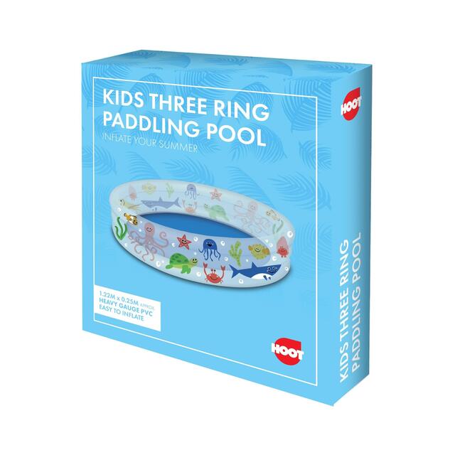 Hoot Print Kids Three Ring Paddling Pool 1.22m x 0.25m