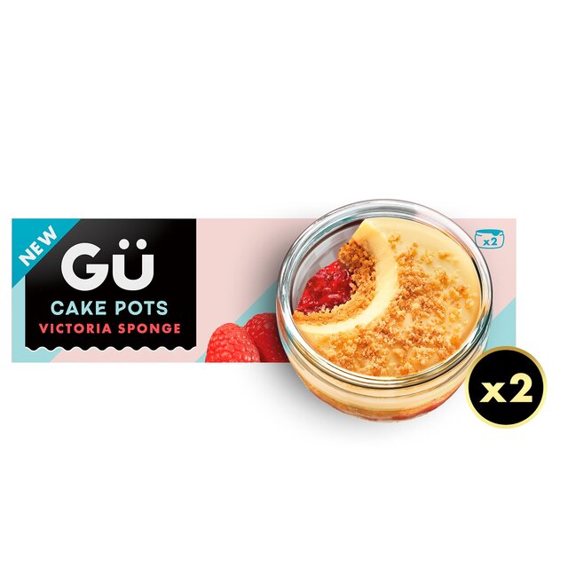 Gu Victoria Sponge Cake Pots 2x74g thumbnail 2