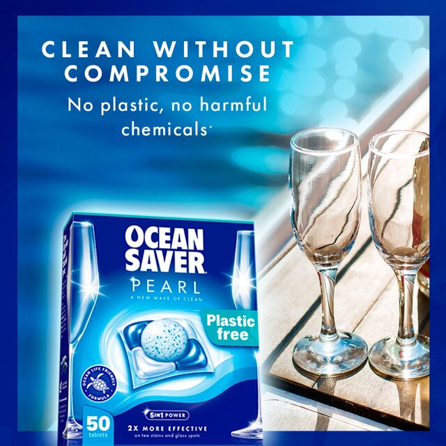 OceanSaver Pearl All in One 50 Plastic Free Dishwasher Tablets thumbnail 3