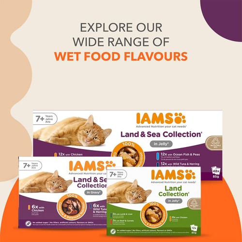 IAMS Senior Wet Cat Food Meat Variety Mix in Jelly thumbnail 3