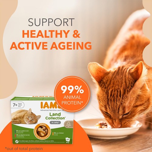 IAMS Senior Wet Cat Food Meat Variety Mix in Jelly thumbnail 4