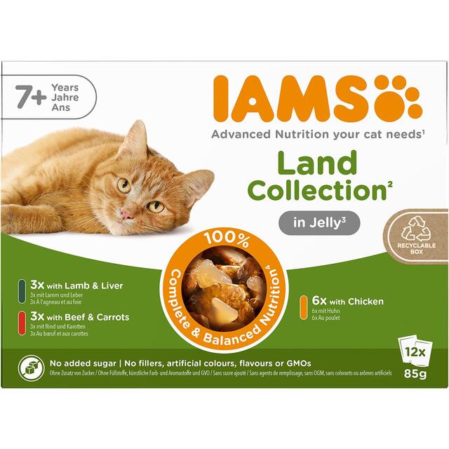 IAMS Senior Wet Cat Food Meat Variety Mix in Jelly