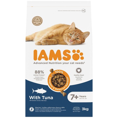 IAMS 7+ Senior Dry Cat Food Tuna thumbnail 2