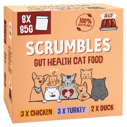 Scrumbles Grain Free Wet Cat Jelly Pouch Meat Selection