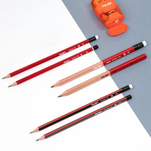 MILAN Box 12 HB triangular graphite pencils with eraser thumbnail 5