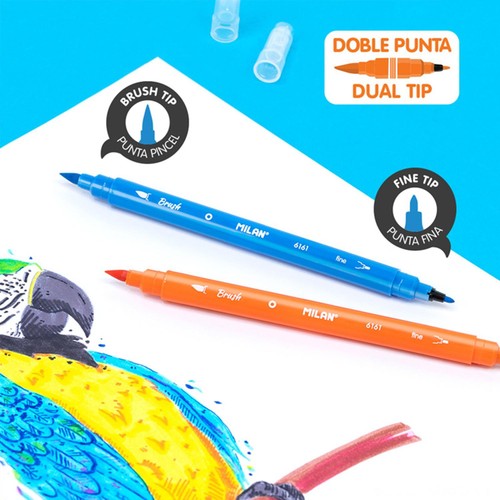 MILAN Metal Box 12 dual tip fibrepens thumbnail 6