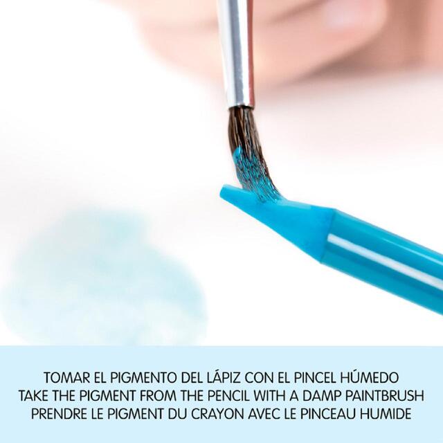 MILAN Metal box 12 woodless watersoluble colour pencils + brush thumbnail 7