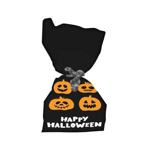 Halloween Pumpkin Treat Bag with Twist Ties thumbnail 3