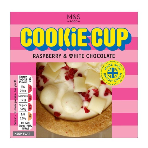 M&S Raspberry & White Chocolate Cookie Cup Serves 1 thumbnail 3