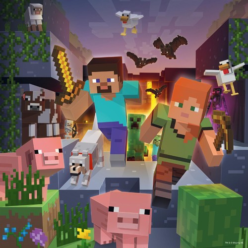Ravensburger Minecraft Biomes 3x 49 piece Jigsaw Puzzles thumbnail 2