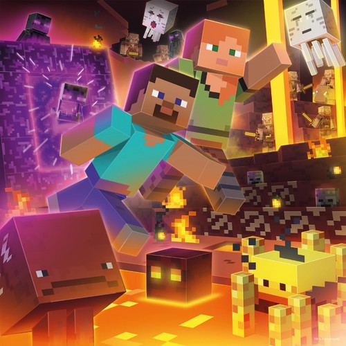 Ravensburger Minecraft Biomes 3x 49 piece Jigsaw Puzzles thumbnail 4