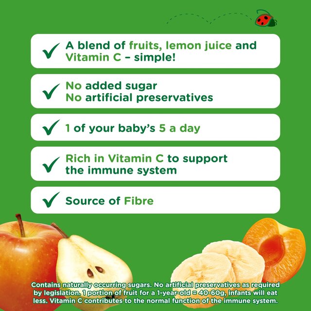 Cow & Gate Fruit Apple Pear Banana & Apricot Baby Pouch 4+ Months thumbnail 2