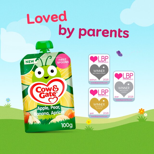 Cow & Gate Fruit Apple Pear Banana & Apricot Baby Pouch 4+ Months thumbnail 7