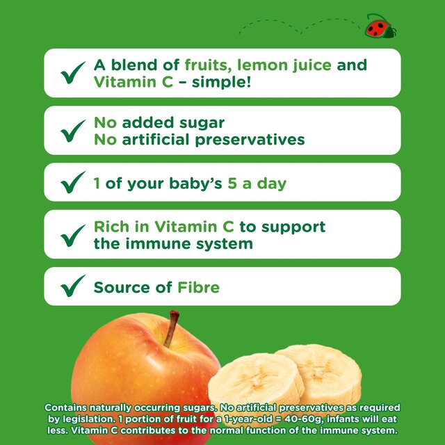 Cow & Gate Fruit Pouch Apple & Banana Baby Food Snack 4+ Months thumbnail 3