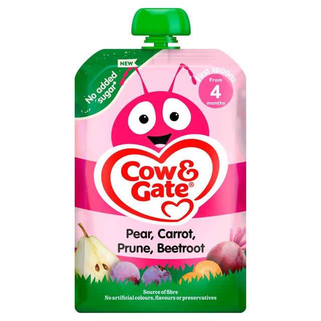 Cow & Gate Fruit Pouch Pear Carrot Prune Beetroot Baby Food 4+ Months