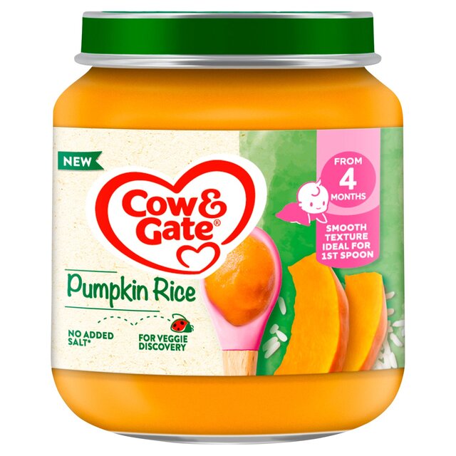 Cow & Gate Pumpkin Rice Baby Food Snack Jar 4+ Months