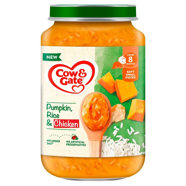 Cow & Gate Pumpkin Chicken & Rice Baby Food Meal Jar 8+ Months