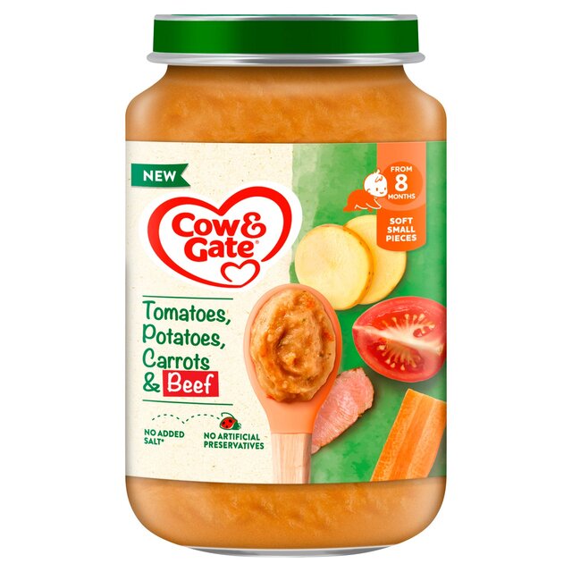 Cow & Gate Carrot Beef Tomato & Potato Baby Food Meal Jar 8+ Months