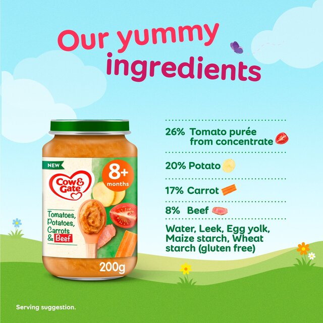 Cow & Gate Carrot Beef Tomato & Potato Baby Food Meal Jar 8+ Months thumbnail 5