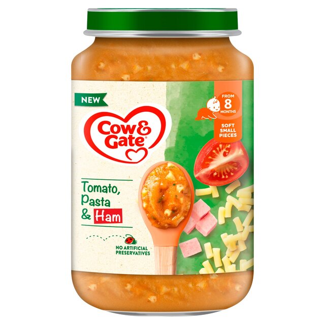 Cow & Gate Tomato Ham & Pasta Baby Food Meal Jar 8+ Months