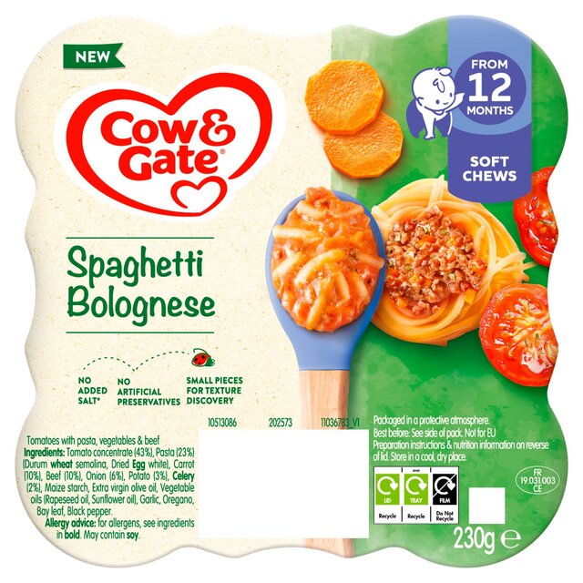 Cow & Gate Spaghetti Bolognese Baby Food Meal 12+ Months
