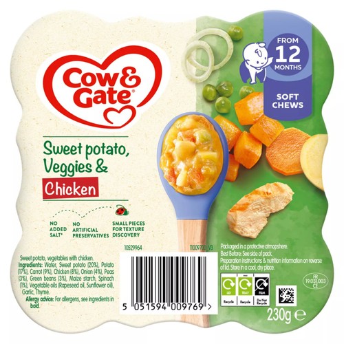 Cow & Gate Sweet Potato Vegetable & Chicken Baby Food Meal 12+ Months thumbnail 2