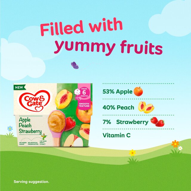 Cow & Gate Apple Strawberry & Banana Baby Food Fruit Pot 6+ Months thumbnail 5