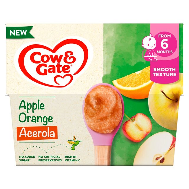 Cow & Gate Apple Orange & Acerola Baby Food Fruit Pot 6+ Months