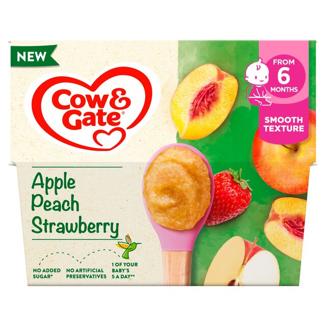 Cow & Gate Apple Peach & Strawberry Baby Food Fruit Pot 6+ Months