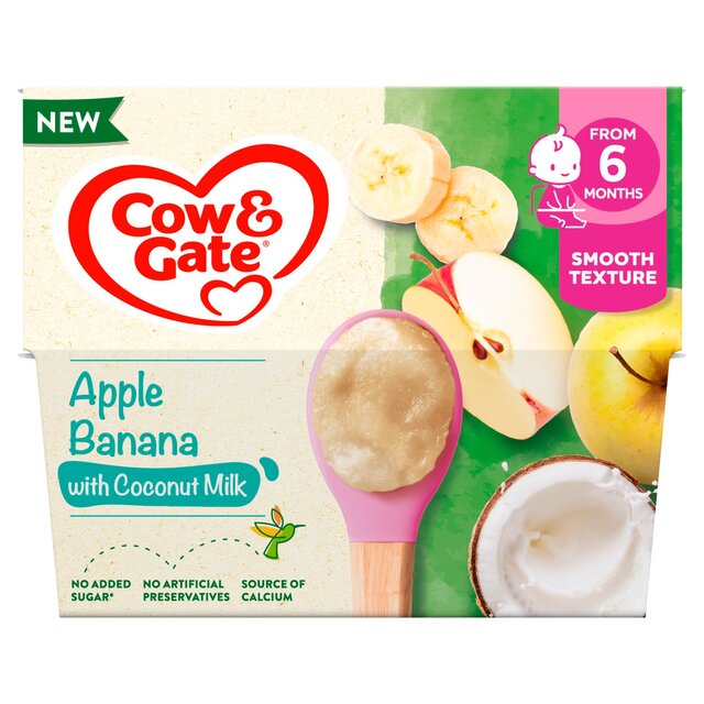 Cow & Gate Apple, Banana with Coconut Milk Baby Food Pot 6+ Months