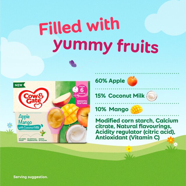 Cow & Gate Apple, Mango with Coconut Milk Baby Food Pot 6+ Months thumbnail 3