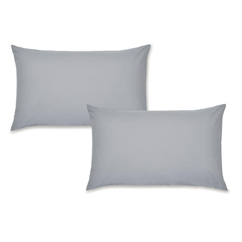 Catherine Lansfield Easy Iron Percale Pillowcase Pair Grey