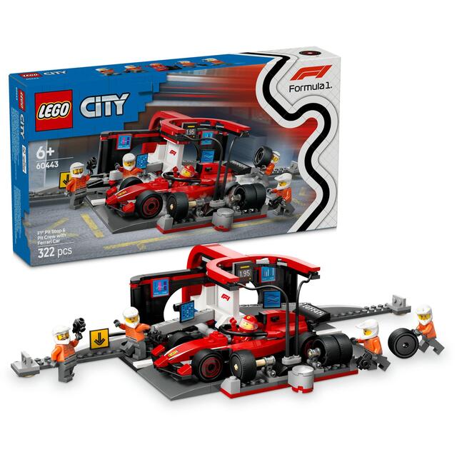 LEGO City Formula F1 Pit Stop & Pit Crew with Ferrari Car 60443 6+