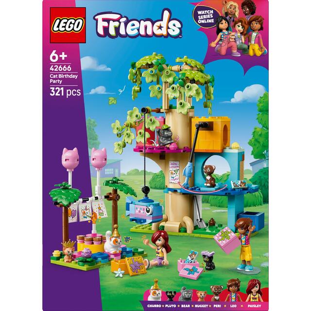 LEGO Friends Cat Birthday Party & Tree House 42666 6+ thumbnail 2