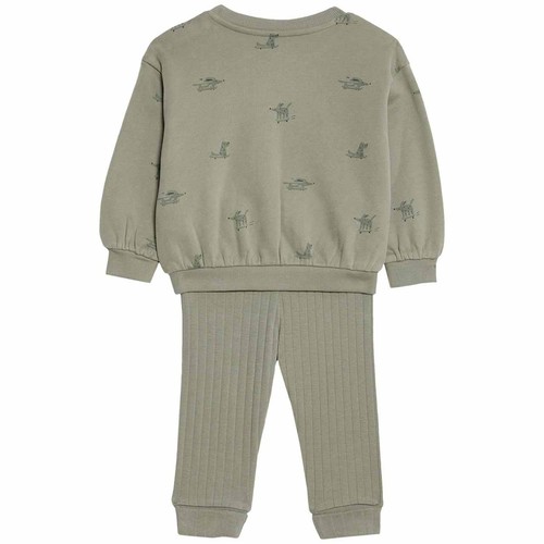 M&S Khaki Leggings Outfit, 3-6 Months, Khaki thumbnail 5