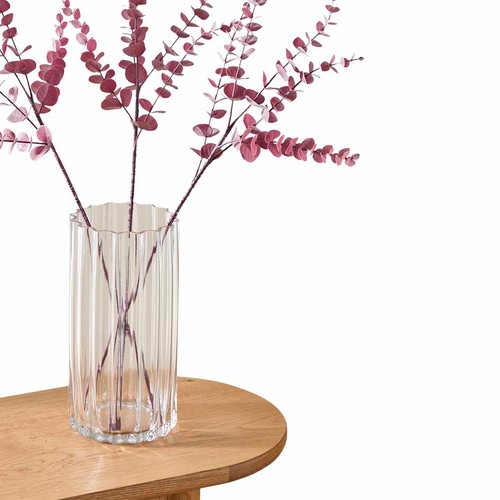 M&S Ridged Glass Cylinder Vase, One Size, Clear thumbnail 4