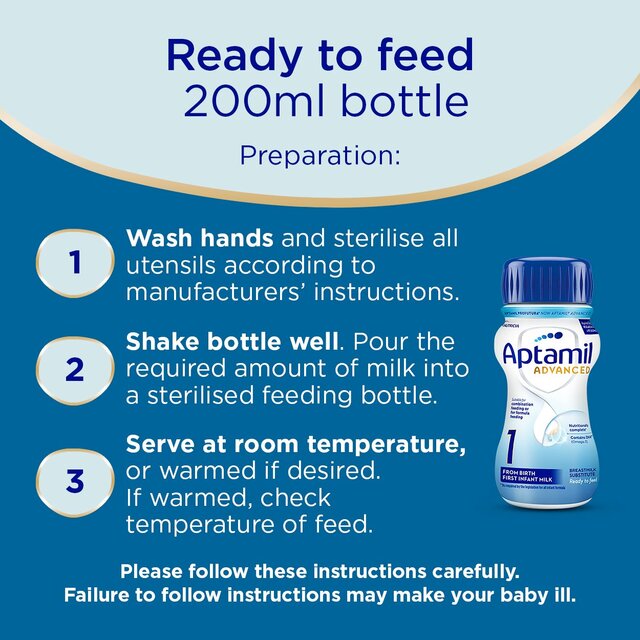 Aptamil Advanced First Infant Baby Milk Formula Liquid from Birth thumbnail 6