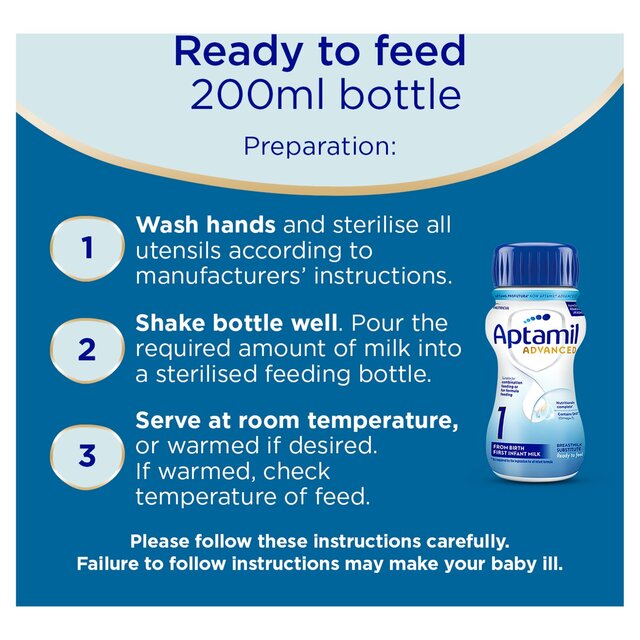 Aptamil Advanced 1 First Infant Baby Milk Formula Liquid from Birth thumbnail 6