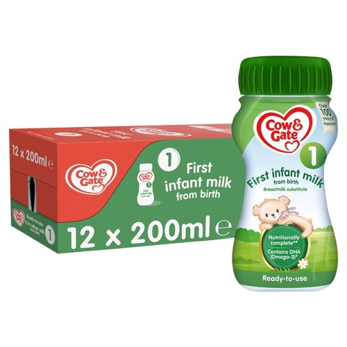 Cow & Gate 1 First Infant Baby Milk Formula Liquid Ready to Feed from Birth