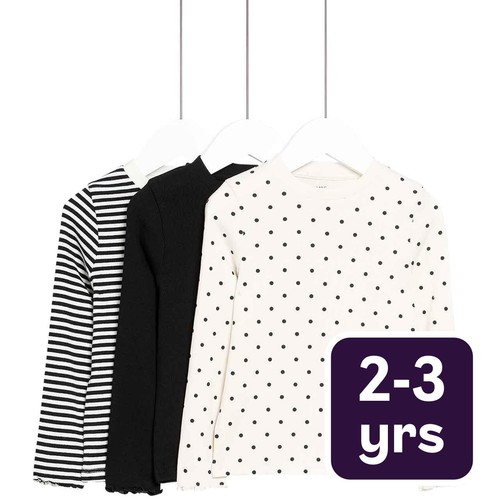 M&S Polka Dot Tops, 2-3 Years, Carbon
