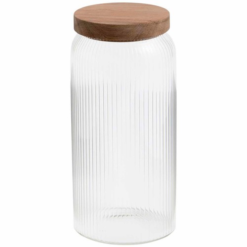 M&S Large Ribbed Glass Storage Jar, One Size, No Colour